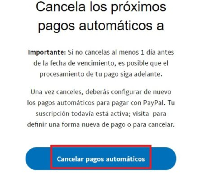 Cómo cancelar o anular un pago de Paypal - Cancelar un pago automático desde Paypal